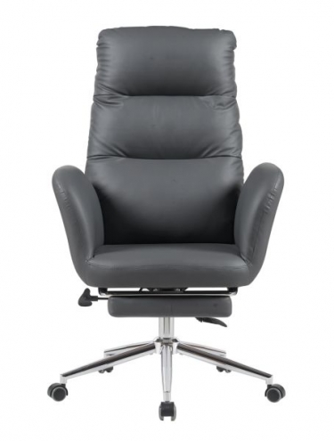 Кресло руководителя Stool Group TopChairs Solid с оттоманкой серый