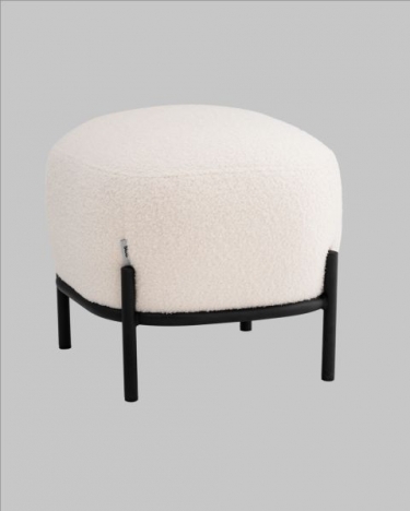 Пуф Stool Group Стоун П букле Fluffy молочный