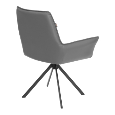 Кресло Tetchair Murano/Мурано опора 360, велюр/букле HYP/Экокожа, светло-серый/графит