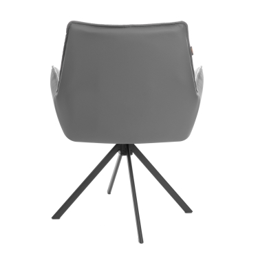 Кресло Tetchair Murano/Мурано опора 360, велюр/букле HYP/Экокожа, светло-серый/графит