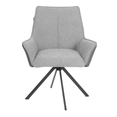 Кресло Tetchair Murano/Мурано опора 360, велюр/букле HYP/Экокожа, светло-серый/графит