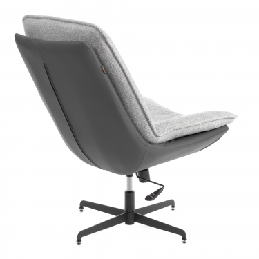 Кресло лаунж Tetchair Cosmo велюр/букле HYP/экокожа, светло-серый/графит