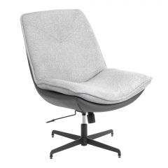 Кресло лаунж Tetchair Cosmo велюр/букле HYP/экокожа, светло-серый/графит