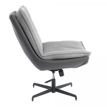 Кресло лаунж Tetchair Cosmo велюр/букле/экокожа, VT shape silver/графит