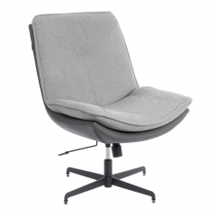 Кресло лаунж Tetchair Cosmo велюр/букле/экокожа, VT shape silver/графит