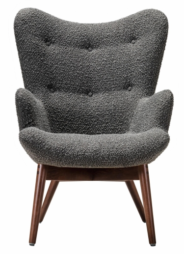 Кресло R-home Хайбэк темно-серый/т.орех