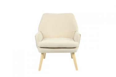 Кресло Stool Group Харви бежевый с коричневой экокожей деревянные ножки