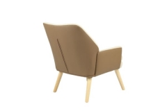 Кресло Stool Group Харви бежевый с коричневой экокожей деревянные ножки