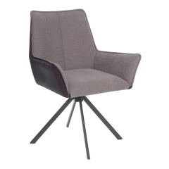 Кресло Tetchair Murano/Мурано опора 360, велюр/букле HYP/Экокожа, бежевый/коричневый