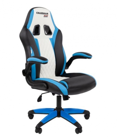 Кресло геймерское Chairman CHAIRMAN GAME 15 черный/голубой/белый