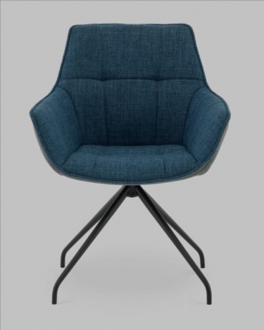 Кресло вращающееся Stool Group Кимберли рогожка/замша синий