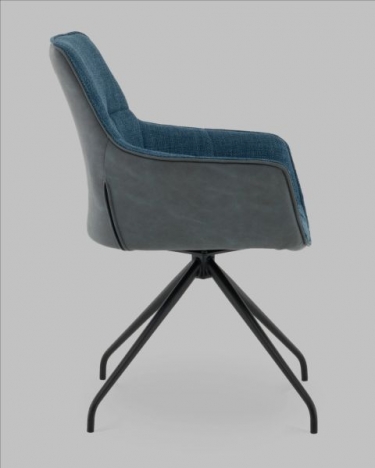 Кресло вращающееся Stool Group Кимберли рогожка/замша синий