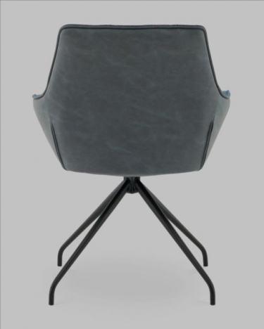 Кресло вращающееся Stool Group Кимберли рогожка/замша синий