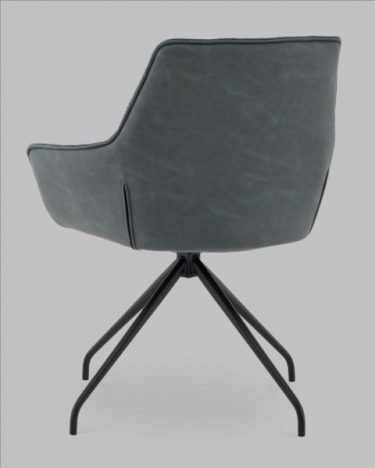 Кресло вращающееся Stool Group Кимберли рогожка/замша синий