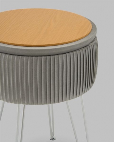 Пуф-столик Stool Group Астор серебристый серебряные ножки