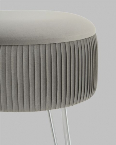 Пуф-столик Stool Group Астор серебристый серебряные ножки