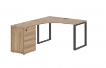 Стол эргономичный с тумбой левый Skyland EDIS EQCET 1318 L Дуб Денвер светлый Мокко