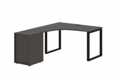 Стол эргономичный с тумбой левый Skyland EDIS EQCET 1318 L Мокко Черный