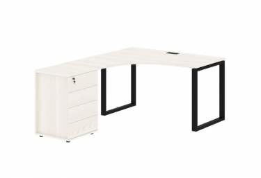 Стол эргономичный с тумбой левый Skyland EDIS EQCET 1318 L Ясень Траун Черный