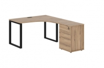 Стол эргономичный с тумбой правый Skyland EDIS EQCET 1318 R Дуб Денвер светлый Черный