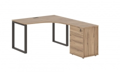 Стол эргономичный с тумбой правый Skyland EDIS EQCET 1318 R Дуб Денвер светлый Мокко