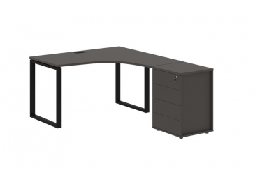 Стол эргономичный с тумбой правый Skyland EDIS EQCET 1318 R Мокко Черный