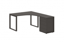 Стол эргономичный с тумбой правый Skyland EDIS EQCET 1318 R Мокко