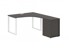 Стол эргономичный с тумбой правый Skyland EDIS EQCET 1318 R Мокко Белый