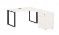 Стол эргономичный с тумбой правый Skyland EDIS EQCET 1318 R Ясень Траун Мокко