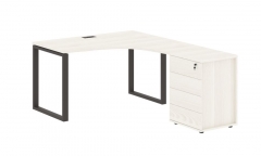 Стол эргономичный с тумбой правый Skyland EDIS EQCET 1318 R Ясень Траун Мокко