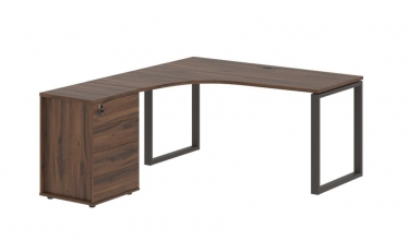 Стол эргономичный с тумбой левый Skyland EDIS EQCET 1518 L Дуб Денвер темный Мокко