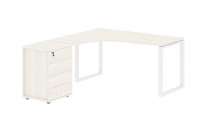 Стол эргономичный с тумбой левый Skyland EDIS EQCET 1518 L Ясень Траун Белый