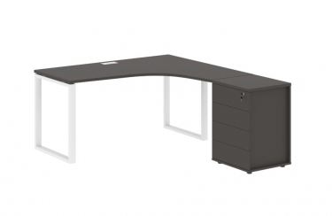 Стол эргономичный с тумбой правый Skyland EDIS EQCET 1518 R Мокко Белый