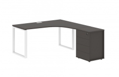 Стол эргономичный с тумбой правый Skyland EDIS EQCET 1518 R Мокко Белый