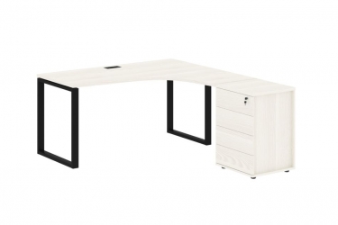 Стол эргономичный с тумбой правый Skyland EDIS EQCET 1518 R Ясень Траун Черный