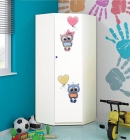 Шкаф Матрица угловой с фотопечатью Совята 2.2 Белый