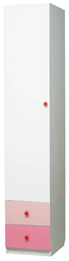 Шкаф Матрица 1-но дверный с ящиками Радуга Белый/Ярко-розовый/Светло-розовый
