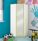 Шкаф Матрица угловой Радуга с зеркалом Синий/Белый