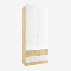 Шкаф ДСВ мебель Сканди ШД900.1 Дуб бунратти/Белый глянец