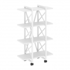 Стеллаж на колесных опорах - 4 полки Рива LOFT VR.L-MST.K-4.4V Металл белый Белый Бриллиант