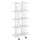 Стеллаж на колесных опорах - 5 полок Рива LOFT VR.L-MST.K-5.4V Металл белый Белый Бриллиант