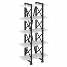 Стеллаж на колесных опорах - 5 полок Рива LOFT VR.L-MST.K-5.4V Металл черный Белый Бриллиант