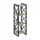 Стеллаж на регулируемых опорах - 4 полки Рива LOFT VR.L-MST.O-4.4 Металл черный Дуб Аттик