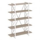 Стеллаж на регулируемых опорах - 5 полок Рива LOFT VR.L-MST.O-5.8V Металл белый Дуб Аттик