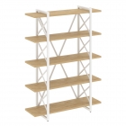 Стеллаж на регулируемых опорах - 5 полок Рива LOFT VR.L-MST.O-5.8V Металл белый Тиквуд светлый