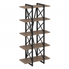 Стеллаж на регулируемых опорах - 5 полок Рива LOFT VR.L-MST.O-5.4V Металл черный Дуб Аризона
