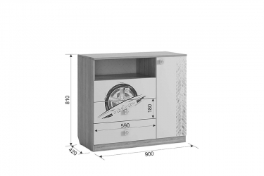 Комод Мебельсон Форсаж MKF-06 Дуб сонома/белый