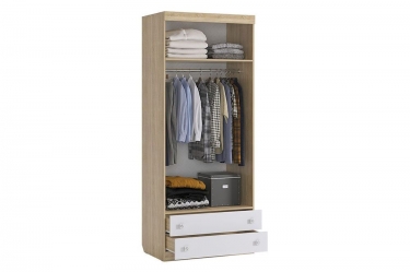 Шкаф комбинированный с ящ. 2-створчатый Мебельсон Форсаж MKF-01 Дуб сонома/белый