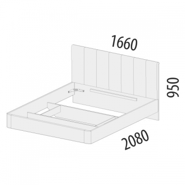 Кровать Витра Кашемир 900.01 Дуб Кронберг