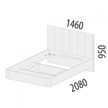 Кровать Витра Кашемир 900.02 Дуб Кронберг